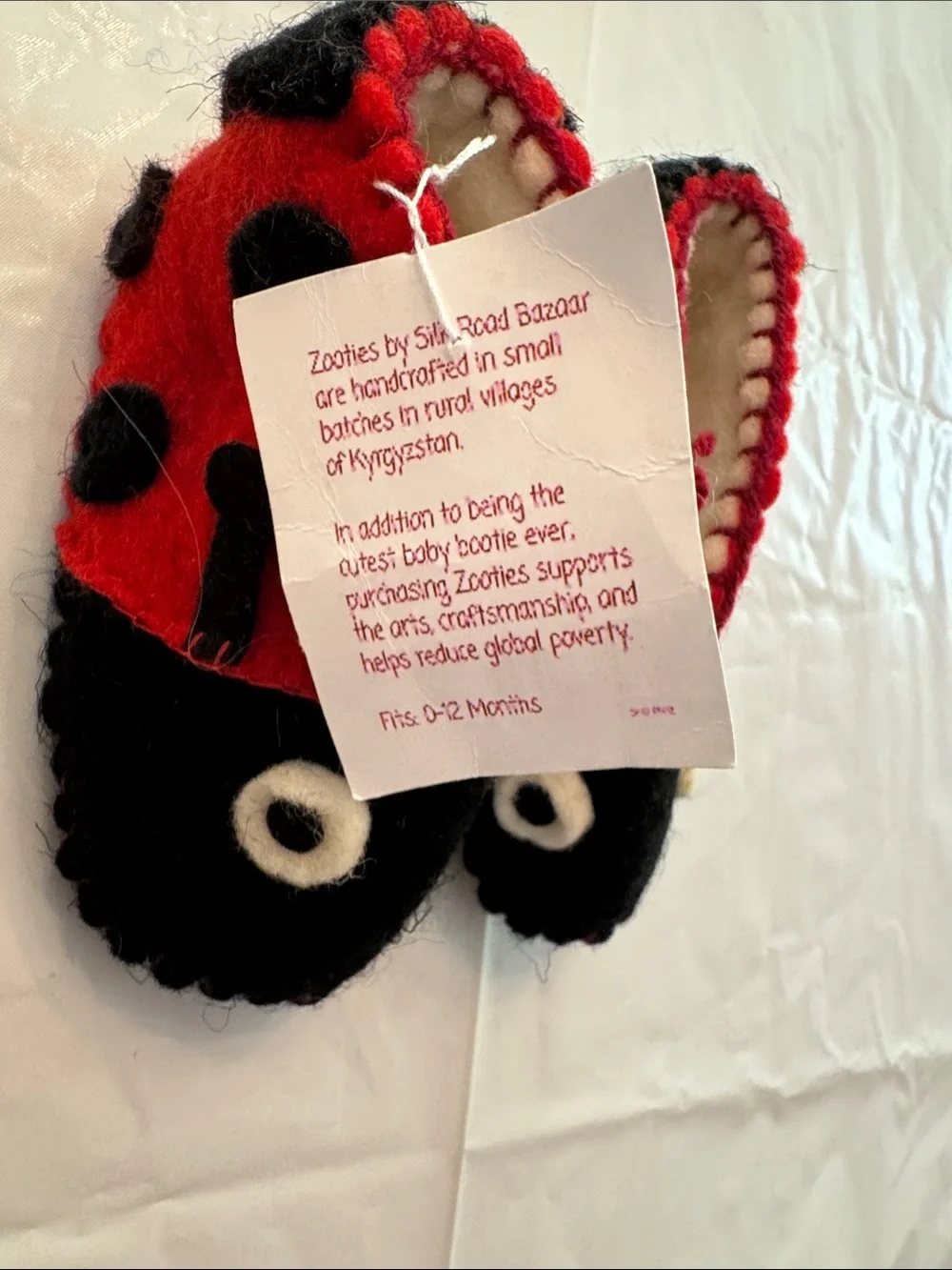 Silk Road Bazaar Ladybug Zooties Kids Footies - Red & Black